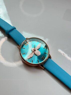 Olivia Burton London Bee Watch – Turquoise & Rose Gold